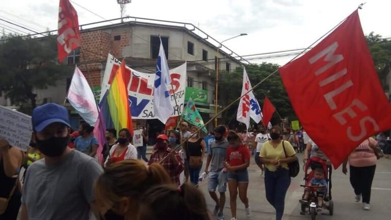 Integrantes de la Organización MILES marcharon por el 8M y se negaron a participar de la sesión especial del Concejo Deliberante
