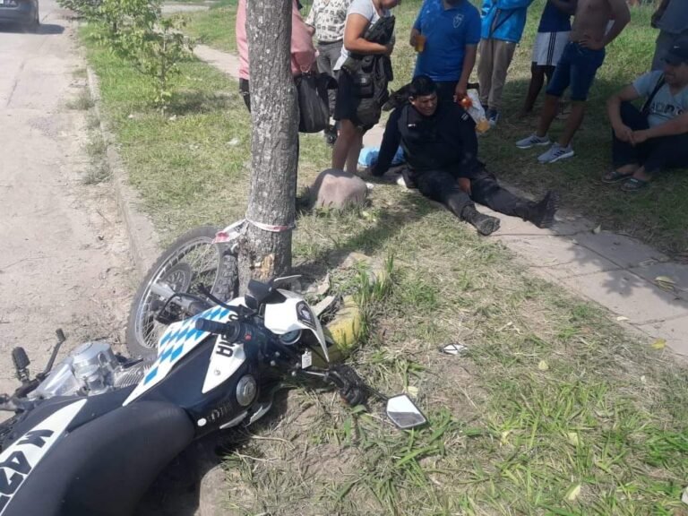 Policía motorizado atropellado en plena persecución