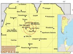 Datos oficiales sobre el temblor registrado anoche en San Pedro de Jujuy