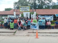 La Esperanza: El SEOM llevó a cabo una protesta frente al municipio. Piden planta permanente y recategorización