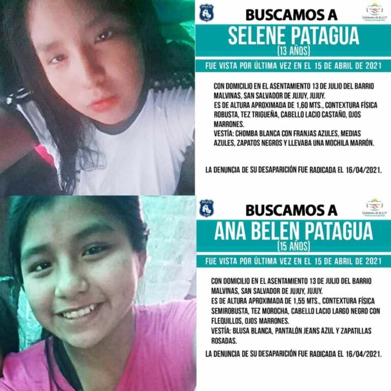 Se busca a Ana Belén Patagua de 15 años y a Selene Patagua de 13