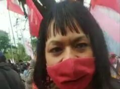 Representantes de la Organización MILES estuvieron en la protesta frente a la Legislatura