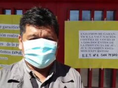 Docentes de la escuela Técnica N°1 de San Pedro de Jujuy, reclaman por vacunación contra el Covid 19