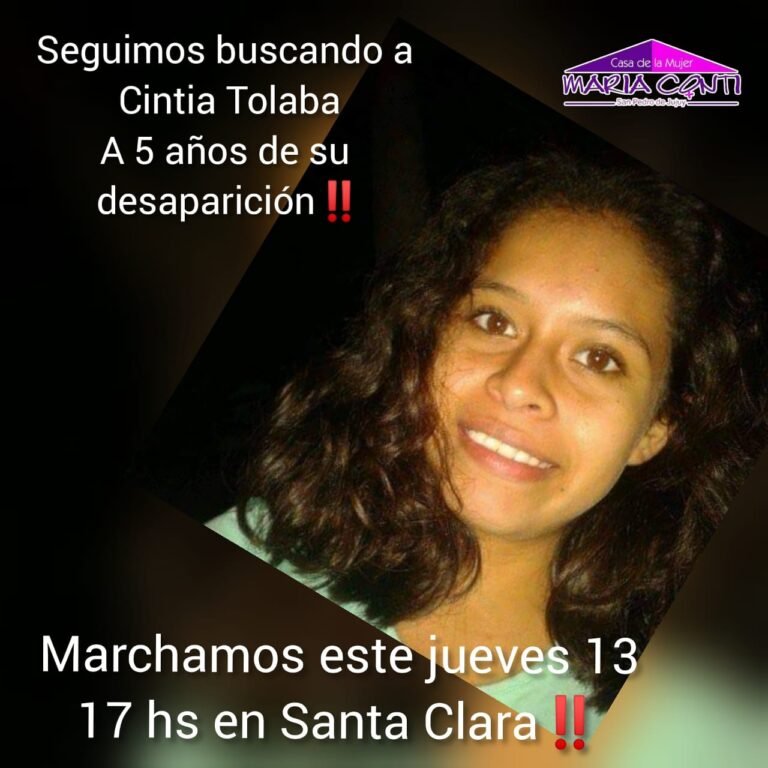 Marcha por Cintia Tolaba a 5 años de su desaparición