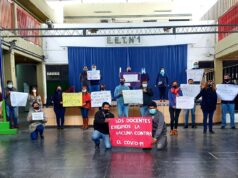 Se llevó a cabo la «Movida por la vacunación a docentes» en la Escuela de Educación Técnica N°1