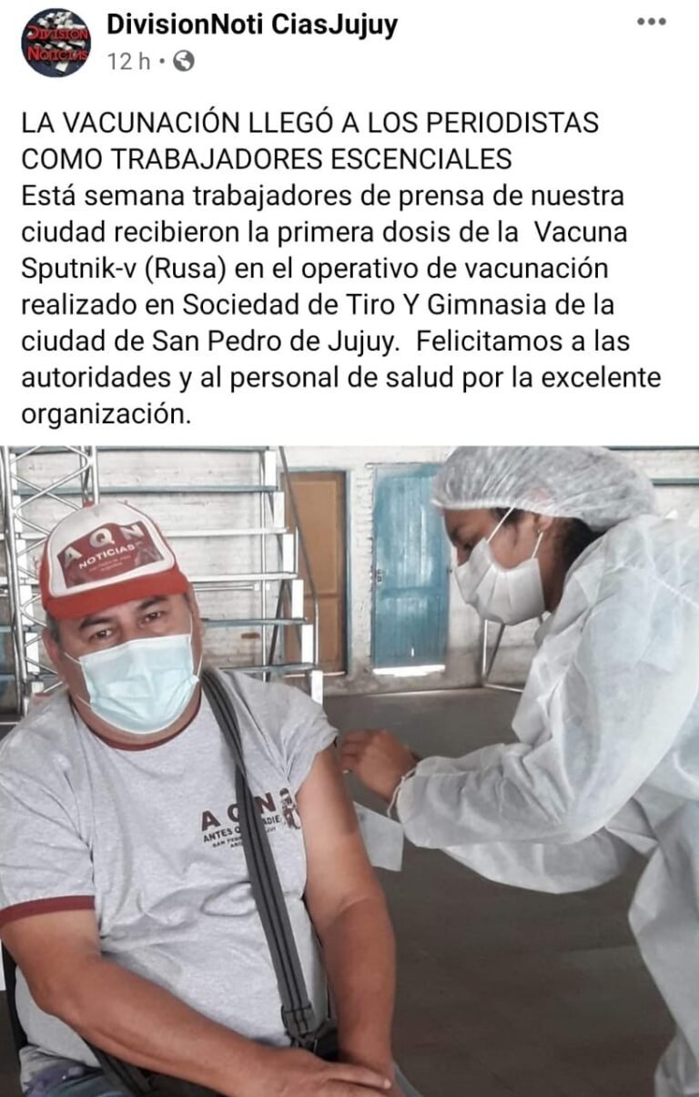 Publican una falsa noticia sobre vacunación a periodistas por ser «esenciales»