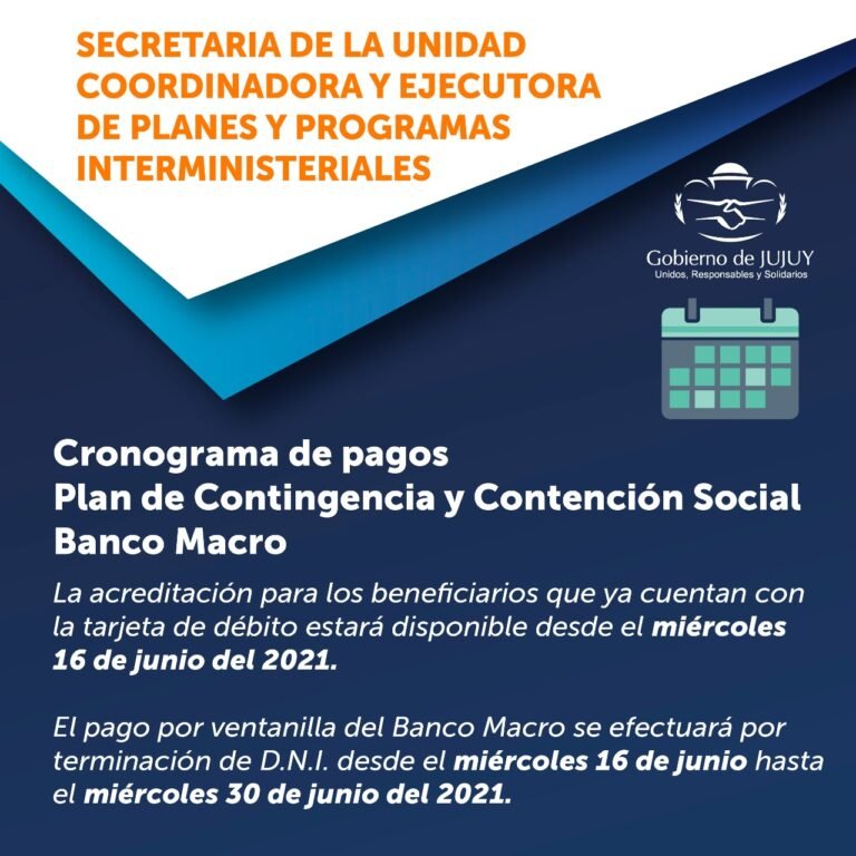 Plan de Contingencia: cronograma de pagos