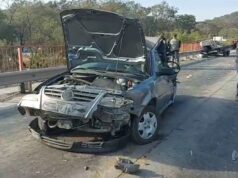 Triple choque en el puente San Pedro