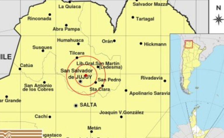 Un sismo de 3.8 grados se sintió esta mañana en Jujuy