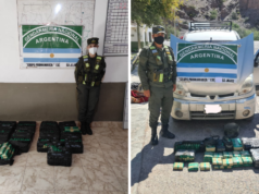 Gendarmería lleva incautados más de 30 kilos de cocaína y 4 mil kilos de hojas de coca en lo que va del año en Jujuy