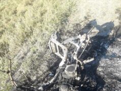 San Lucas: se le incendió la moto en plena ruta