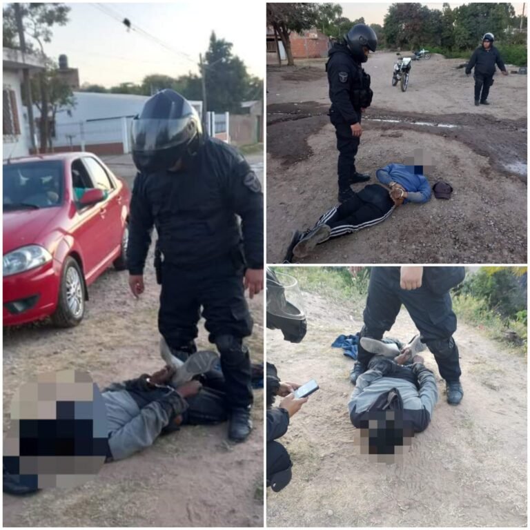 Detenidos en Barrio San Miguel por robo a vehículo y posesión de armas blancas