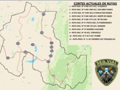 Estados de las rutas de Jujuy